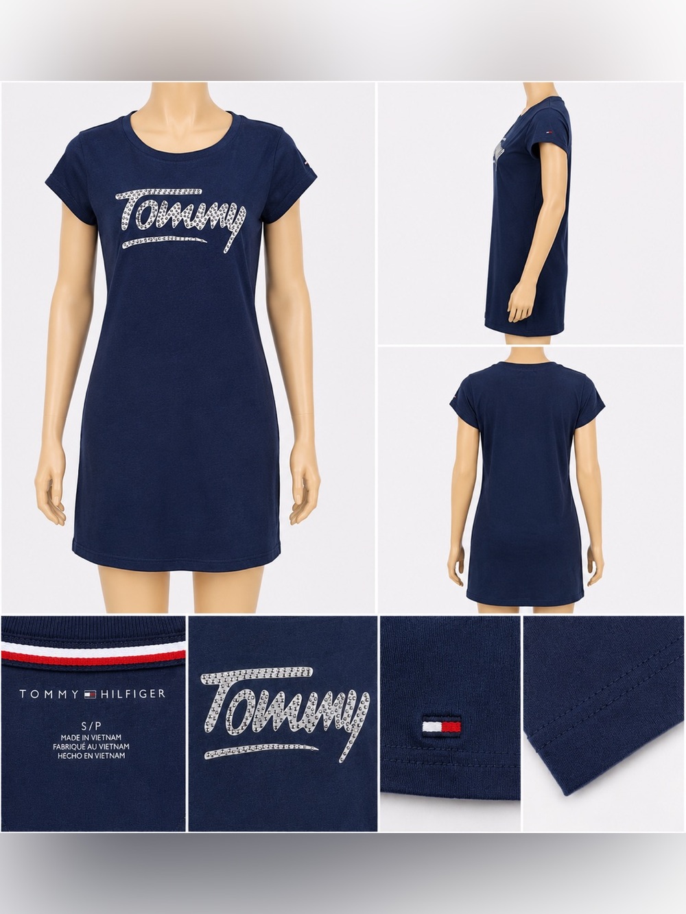 Tommy Hilfiger Navy Blue Logo T-Shirt Dress